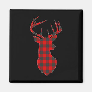 Hirsche Kariert Red Rentier Buck WeihnachtsWeihnac Magnet