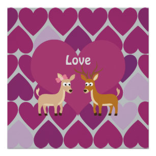 Hirsche Liebe Poster