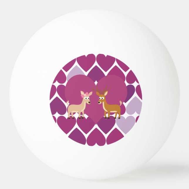 Hirsche Liebe Tischtennisball (Vorderseite)