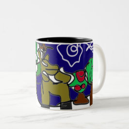 Hirsche Liebe Winter Zweifarbige Tasse