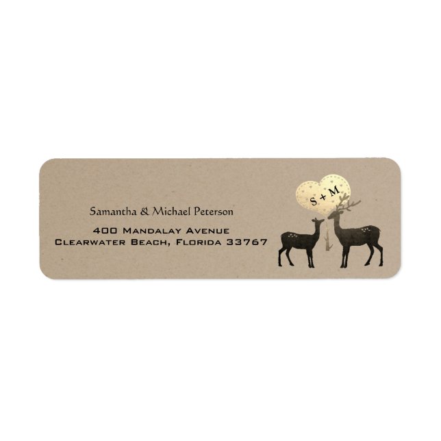 Hirsche Liebe Woodland Hirsche Hochzeit Custom (Vorne)