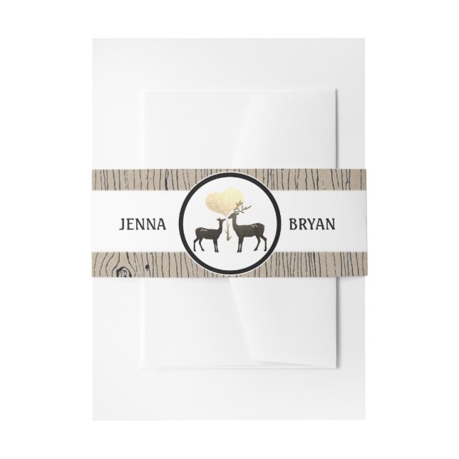 Hirsche Liebe Woodland Hirsche Hochzeit Custom Einladungsbanderole (Vorderseite Beispiel)