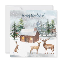 Hirsche, Login, Hasen Weihnachts-Party-Flachkarte