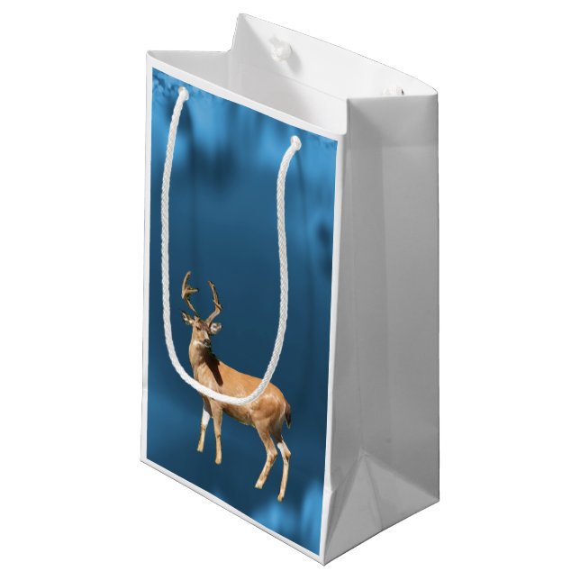 Hirsche mit Antlern Geschenktasche Kleine Geschenktüte (Vorderseite Schrägansicht)