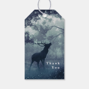 Hirsche mit Antlern in einem Schattenwald - Vielen Geschenkanhänger