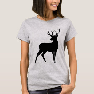 Hirsche mit Antlers Black Silhouette T-Shirt