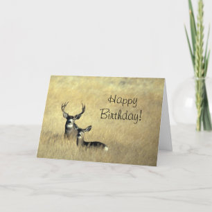 Hirsche mit Antlers Happy Birthday Day Karte