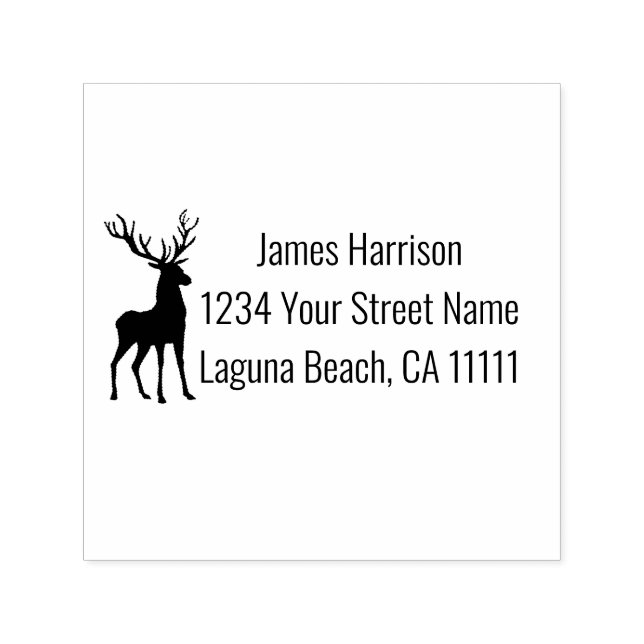Hirsche mit Antlers-Silhouette Permastempel (Design)