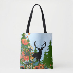 Hirsche mit Big Rack Out Forest Blue Sky