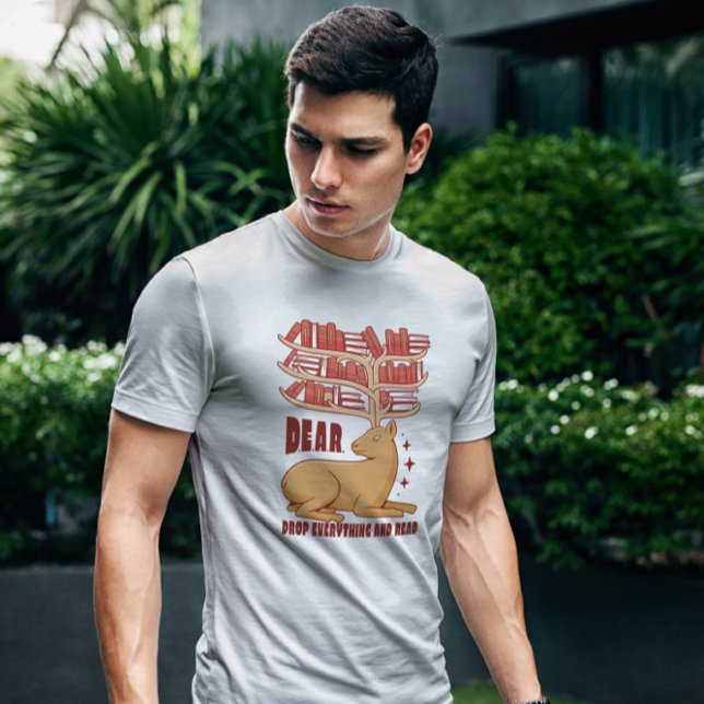 Hirsche mit Buchbibliothek T-Shirt (Von Creator hochgeladen)
