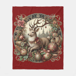 Hirsche mit Dekoration Fleecedecke