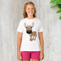 Hirsche mit einem großen Nasen-Girls-T - Shirt