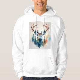 Hirsche mit Geweihen und Wald Hoodie