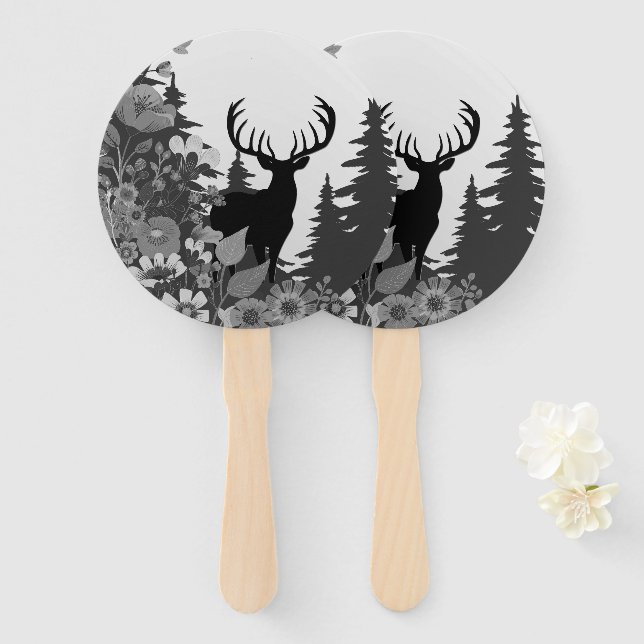 Hirsche mit großer Waldbrasse Fächer (Vorne und Hinten)