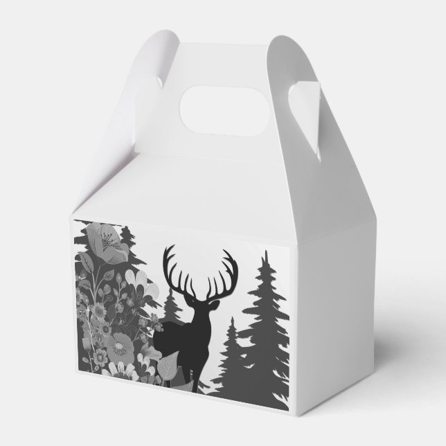 Hirsche mit großer Waldbrasse Geschenkschachtel (Vorderseite)