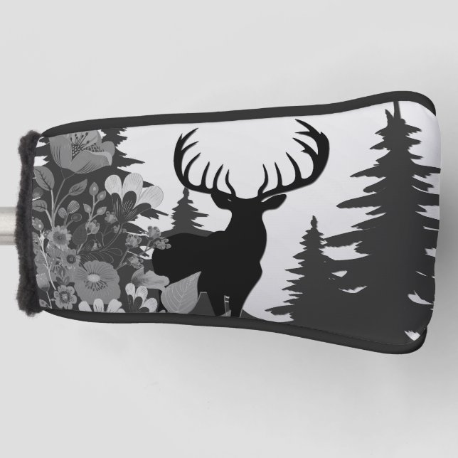 Hirsche mit großer Waldbrasse Golf Headcover (Vorderseite)