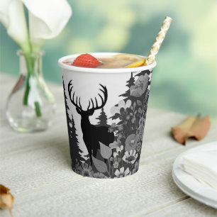 Hirsche mit großer Waldbrasse Pappbecher