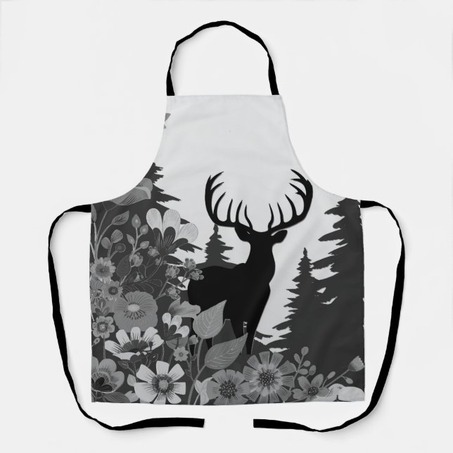 Hirsche mit großer Waldbrasse Schürze (Vorderseite)