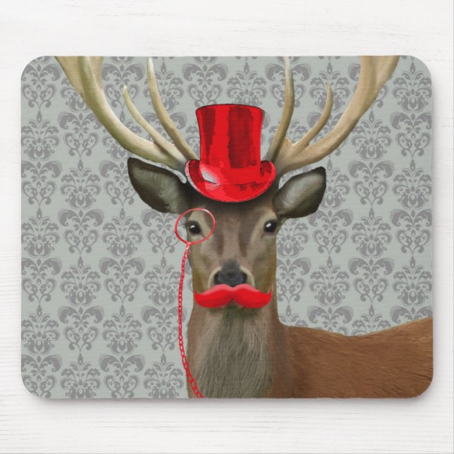 Hirsche mit Red Hat und Mustache Mousepad (Vorne)