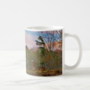 Hirsche mit rosa blauem Himmel Tasse