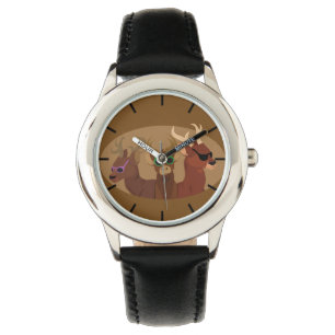 Hirsche mit Sonnenbrille Armbanduhr