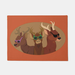 Hirsche mit Sonnenbrille Fußmatte