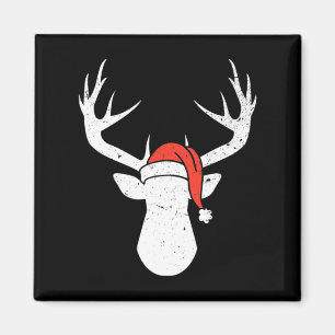 Hirsche mit Weihnachtsmannmütze Weihnachten Pajama Magnet