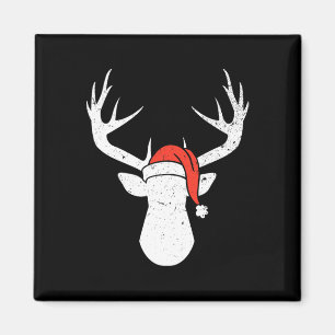 Hirsche mit Weihnachtsmannmütze Weihnachten Pajama Magnet