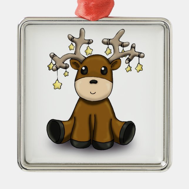 Hirsche Ornament Aus Metall (Vorne)