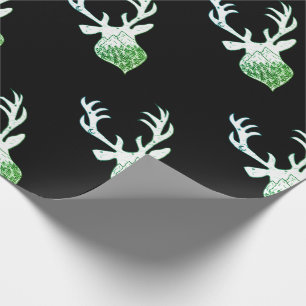 Hirsche, Rentiere, Amsel, Weihnachtsschale Geschenkpapier