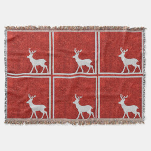 Hirsche Rustikale Hütte Weihnachtsfeiertag Blanket Decke