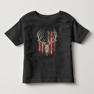 Hirsche Schädel Junter Amerikanische Flagge Hirsc Kleinkind T-shirt