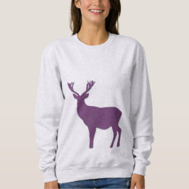 Hirsche Silhouette Lila Jungfrau Einfach elegant Sweatshirt