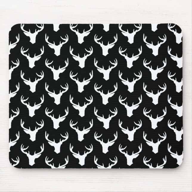 Hirsche Silhouetten Druckmuster Deer Antlers Art Mousepad (Vorne)