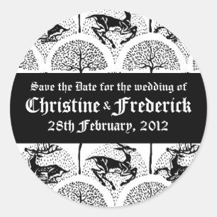 Hirsche und Bäume, Save the Date Aufkleber