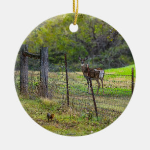 Hirsche und Eichhörnchen painterly Keramik Ornament