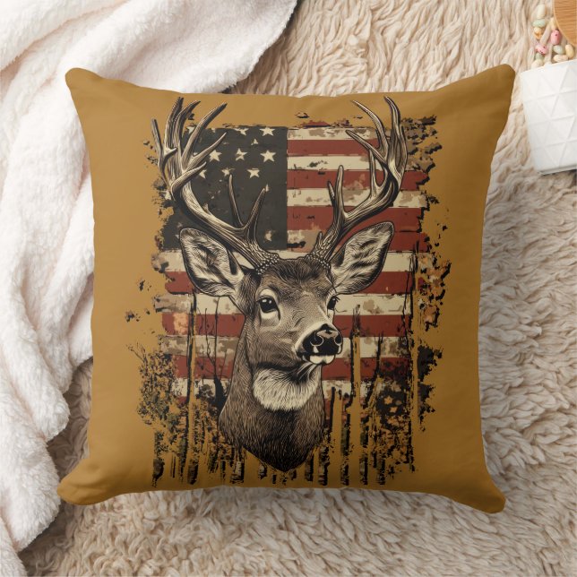 Hirsche und USA-Land Kissen (Decke)