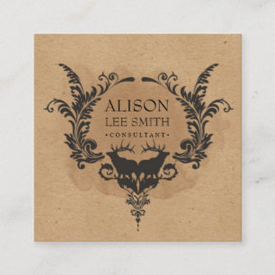 Hirsche und Ziergegenstände Quadratische Visitenkarte