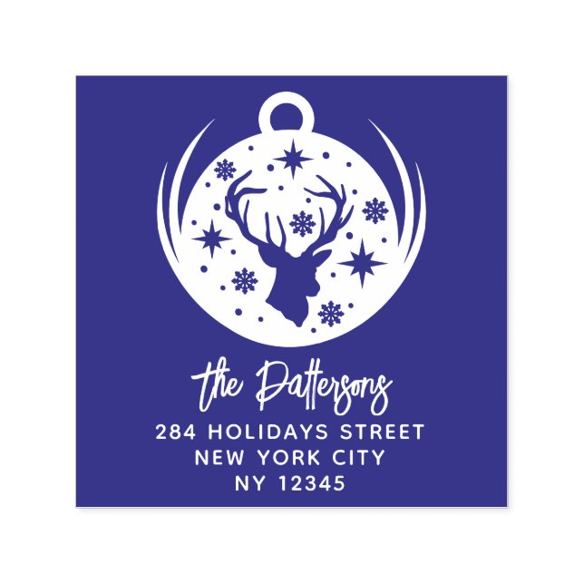 Hirsche Weihnachten Neujahr Name Rücksendeadresse Permastempel (Design)