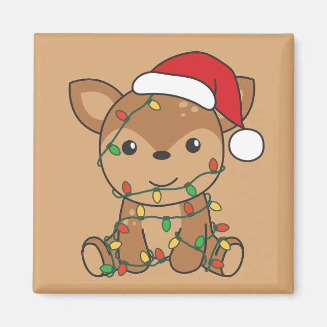 Hirsche Weihnachten Wintertiere Hirschmagnet Magnet (Vorne)