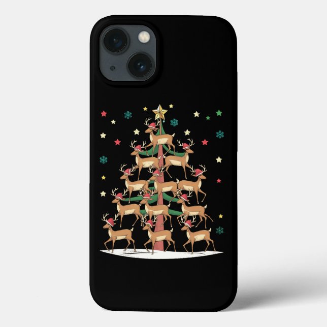 Hirsche Weihnachtsbaum Funny Holiday Niedlich Rent Case-Mate iPhone Hülle (Rückseite)