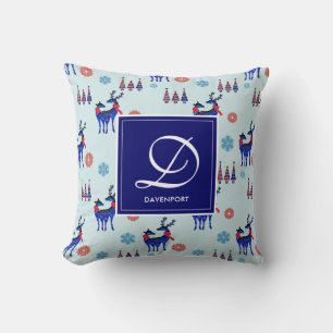 Hirsche, Weihnachtsbäume und Schneeflocken mit Mon Kissen