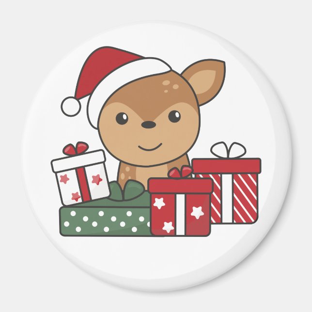 Hirsche Weihnachtsgeschenk Wintertiere Hirschmagne Magnet (Vorne)