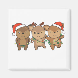 Hirsche Weihnachtstiere Niedlich Hirschmagnet Magnet