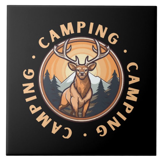 Hirsche - Wildheit - Camping Fliese (Vorderseite)