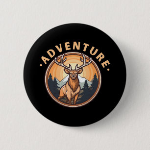 Hirsche - Wildnis - Camping - Abenteuer Button