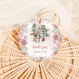 Hirsche Winter Baby Girl Dusche Pink Vielen Dank Geschenkanhänger