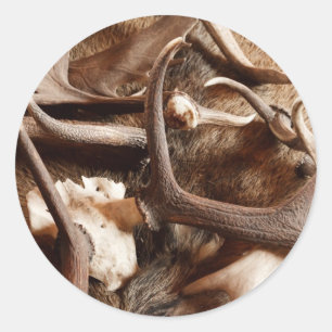 Hirschelche Elch Antler Jagd Geschenkideen Jäger Runder Aufkleber