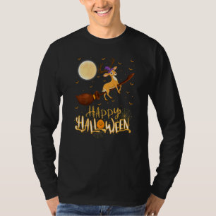 Hirschfahrt Hexe Schrotflinte Hirsch Halloween T-Shirt