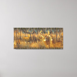 Hirschfamilie in der Herbstsonne Leinwanddruck